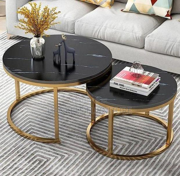 Marble Nesting Coffee Table (Glass Effect) - main view