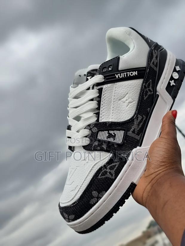 Louis Viutton Trainer Black Denim Sneakers - main view