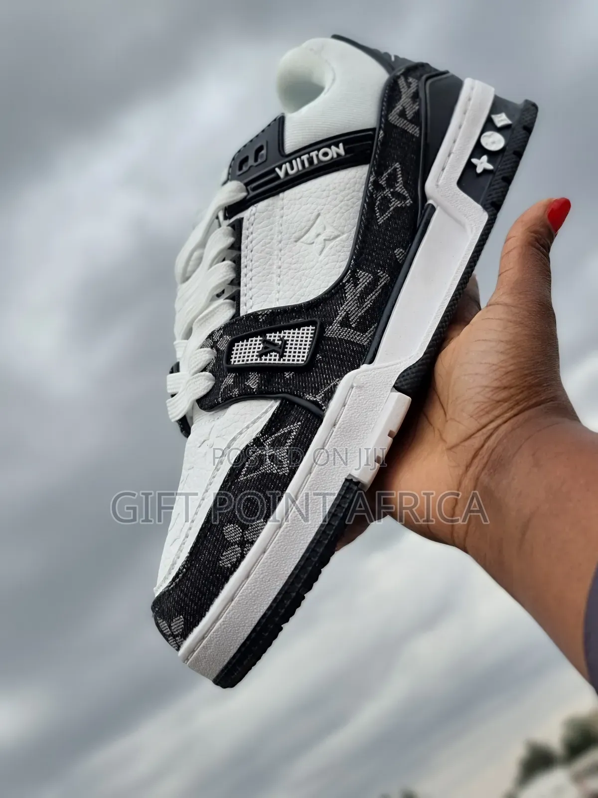 Louis Viutton Trainer Black Denim Sneakers