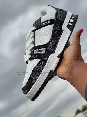 Louis Viutton Trainer Black Denim Sneakers