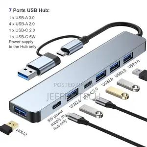 MZX 7 Ports Usb a C Hub Concentrator 3.0 2.0 Type Multi Adap