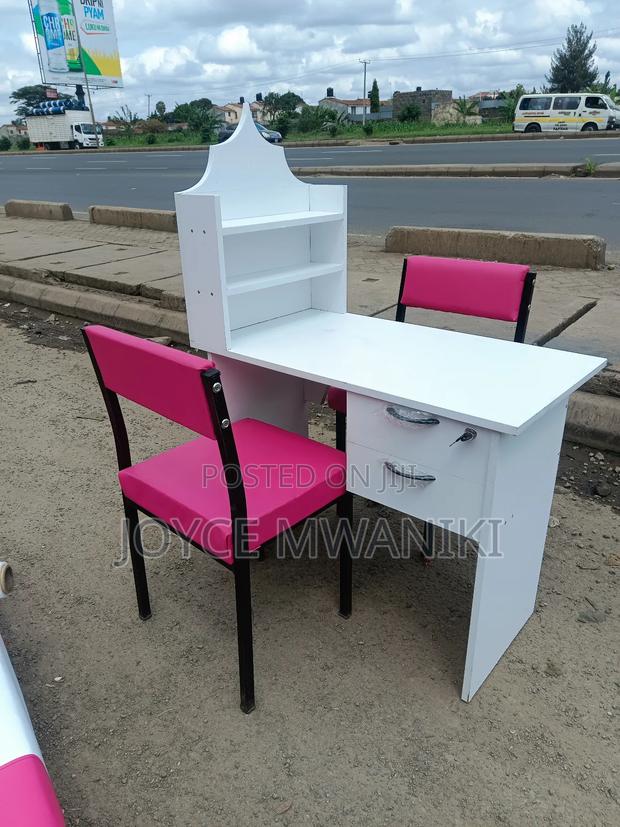 Pink and White Manicure Set, White Board Table  - main view