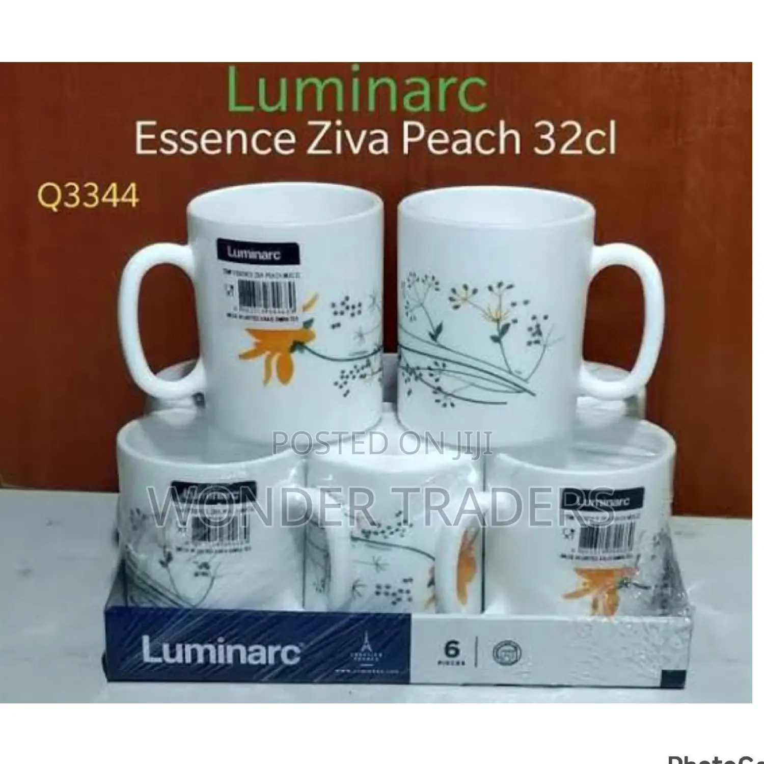 *Set of 6 Luminarc(Ziva Peach) Cups
