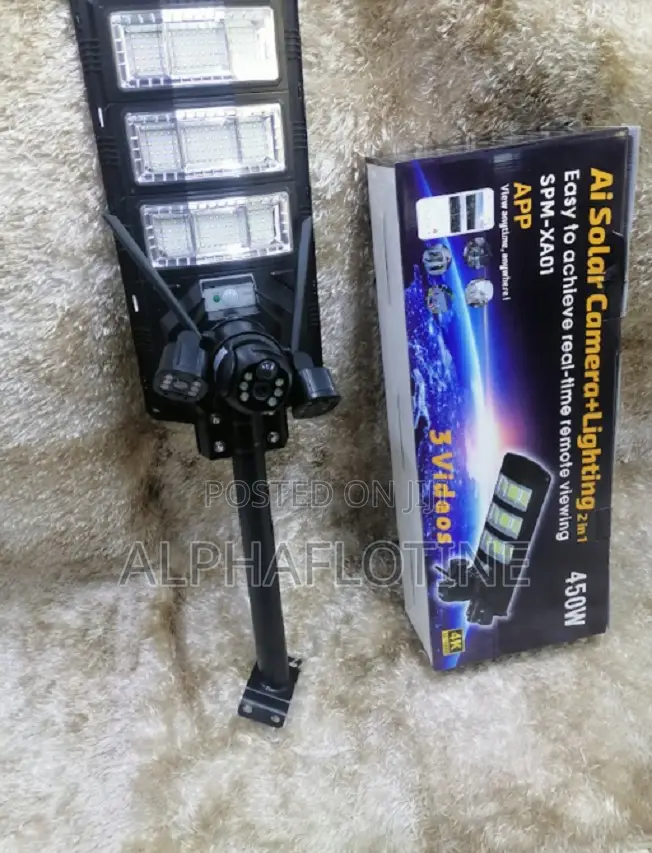 4g PTZ 360 Solar Camera 450watts Solar Powered Streetlight