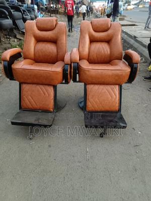 Light Brown Barber Seats 2 Pieces and a Black Sink - thumbnail 2