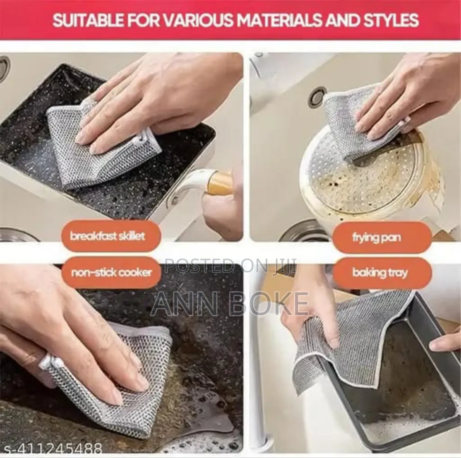 10pc Pack Silver Rag Double Sided Cleaning Pads