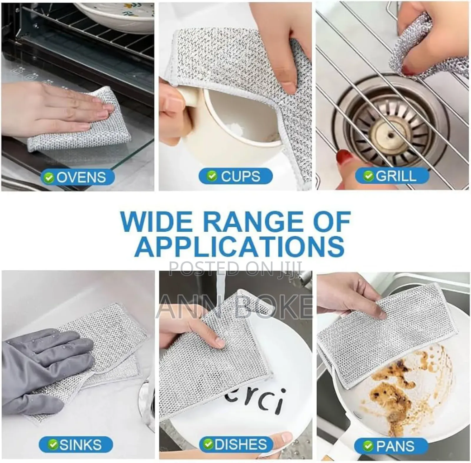 10pc Pack Silver Rag Double Sided Cleaning Pads