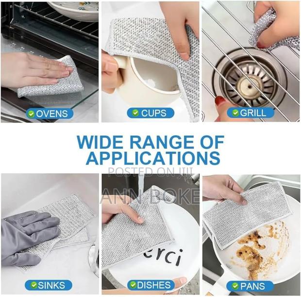 10pc Pack Silver Rag Double Sided Cleaning Pads - thumbnail 4
