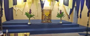 Dark Blue Installed Pulpit Wall to Wall Carpet
