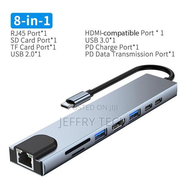 Usb C Hub Type C to Hdmi Rj45 Pd Tf Sd Aux Usb Hub 3 0 Split