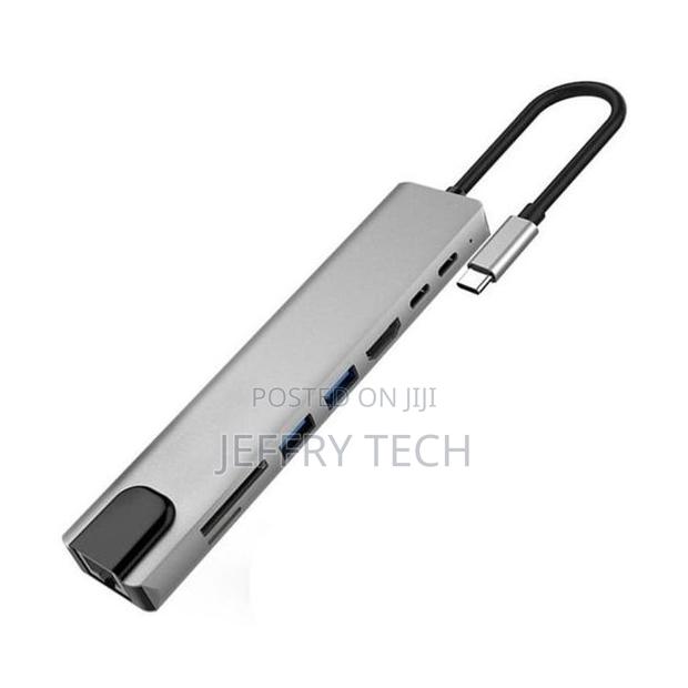 8 in 1 Type-C Hub Usb-C to Hdmi /Usb3.0 /Rj45 /Pd Chargin