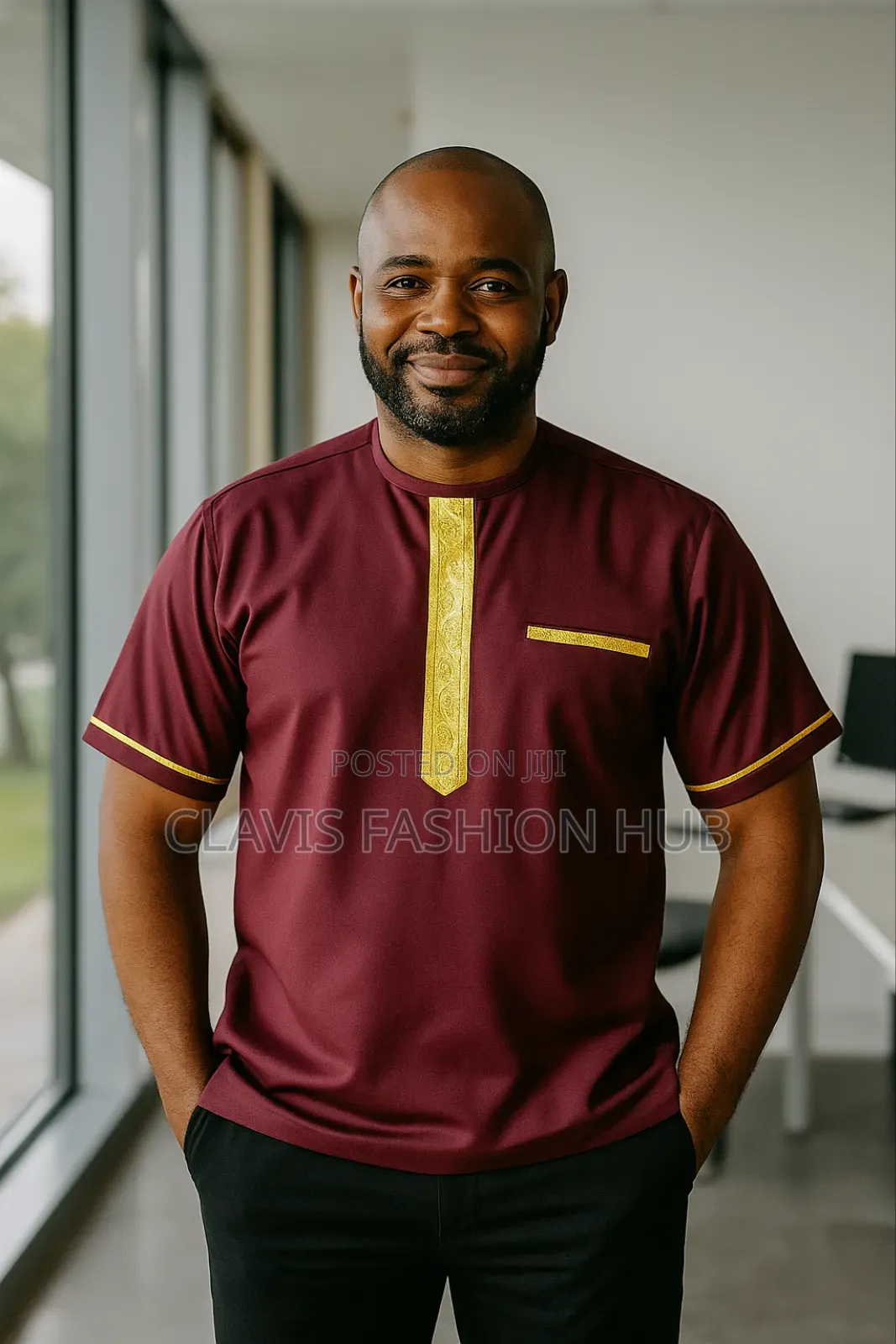 Maroon and Gold Shirt for Men
