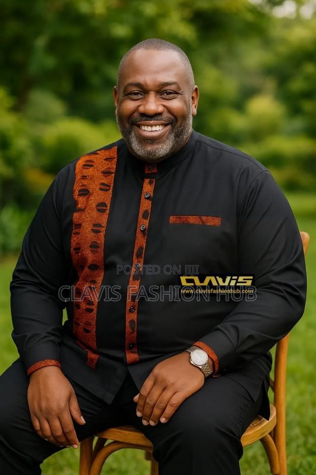 Black Kitenge Readymade Men Shirts