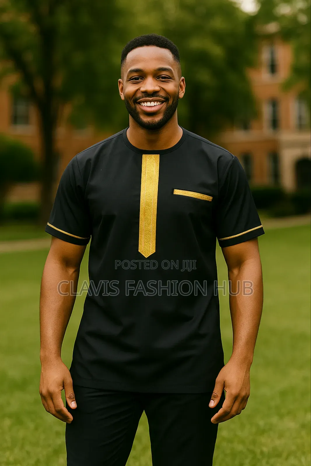 Black and Gold African Shirt