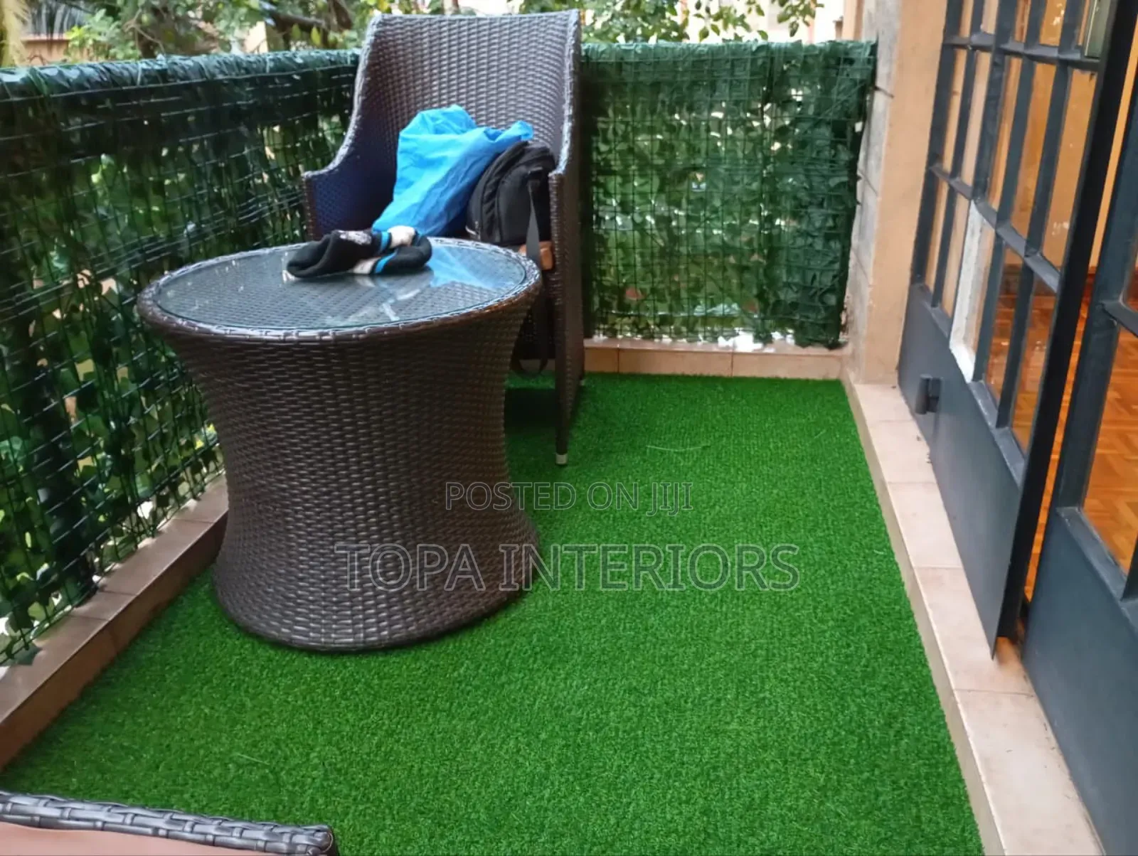 Resting Area Balcony Foot Friendly Artificial Grass Carpets