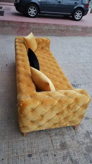 Gold Tufted Velvet 3 Seater Sofa