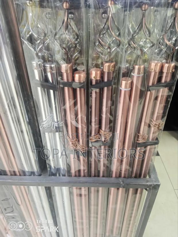 Brown 2 Metres Double Extendable Curtain Rods Sets - main view