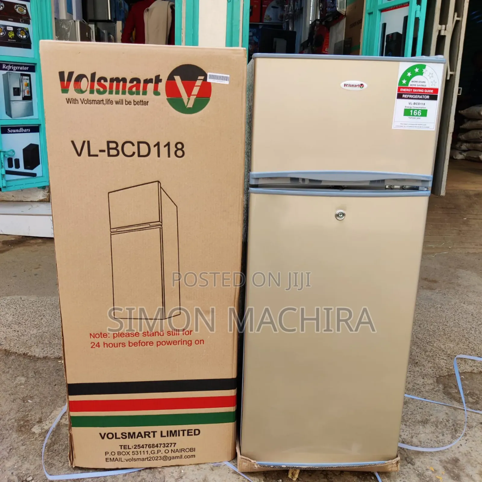 Volsmart Double Door Fridge 118litres 118l