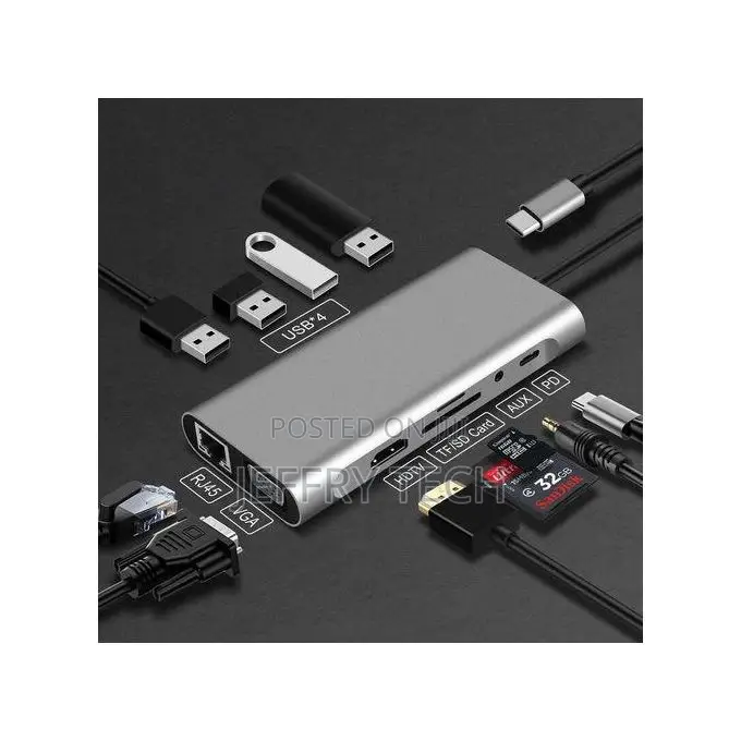 Laptop Docking Station 11 in 1 Usb Type C Hub Comes With Typ
