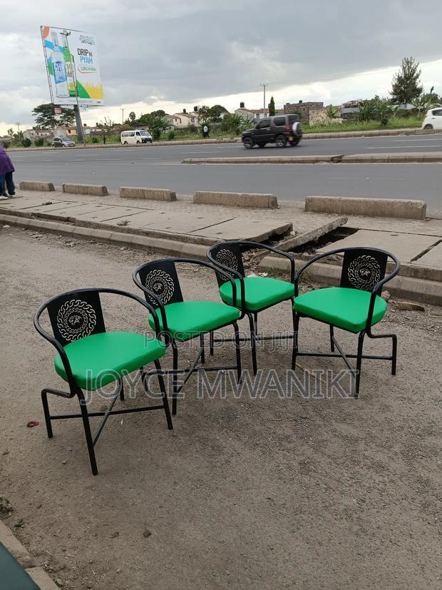 Powder Coated Restaurant Seats, Black and Green 