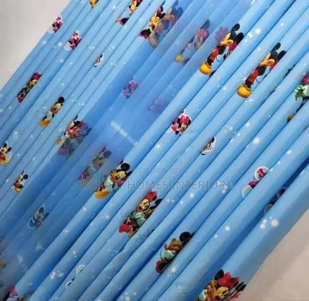 Bleu Cartoon Themed Kids Room Curtains Available - main view