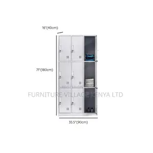 Storage Locker:Nine Door Metallic Secure Storage Locker