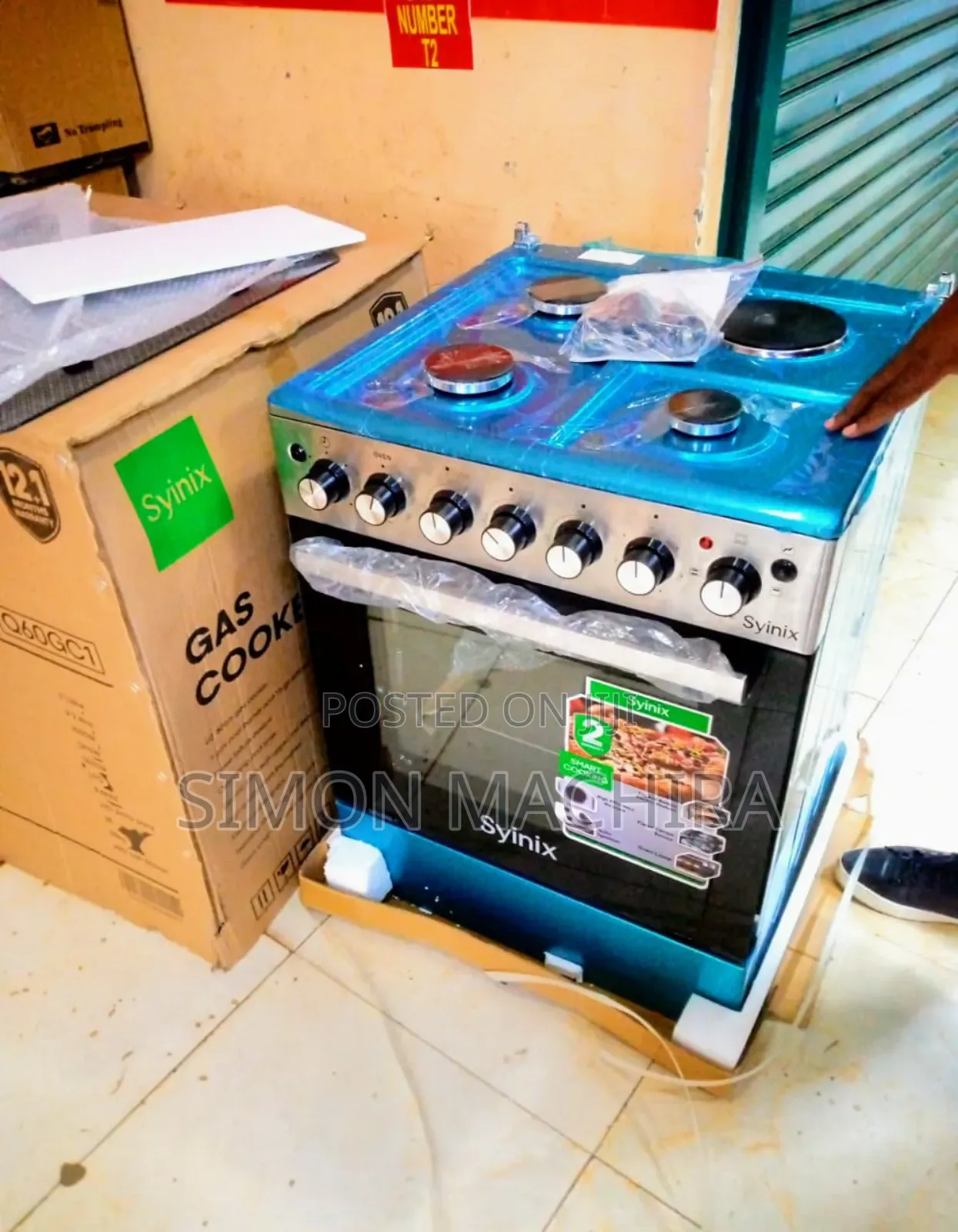 Syinix 60by 60 3+1 With Electric Oven Gas Detector Jet Valve