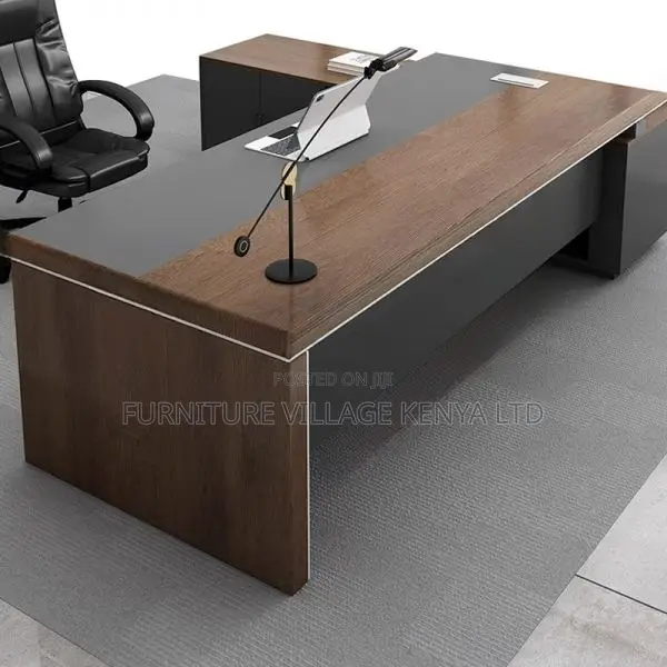 Executive Desk:1.8m Director L-Shape Table-External Shelving