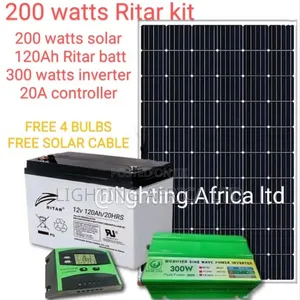 New 200 Watts Ritar Home Solar Kit Complete System