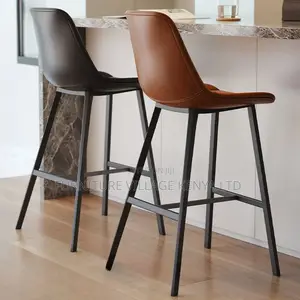 Office Stool: Modern Tan Pub Stool With Bucket Seat