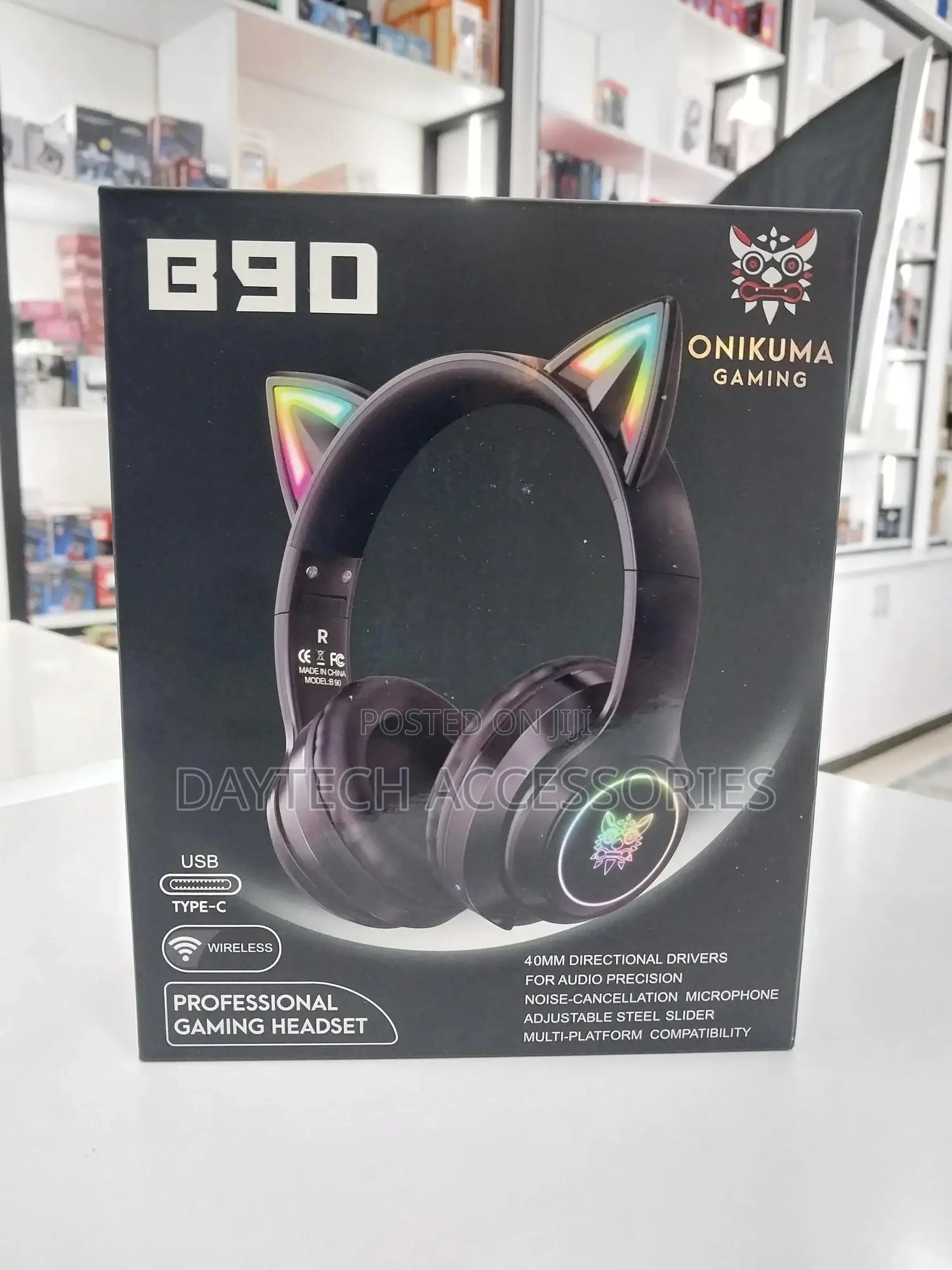 Onikuma B90 RGB Cat Ear Bluetooth 5.0 Wireles Gaming Headset