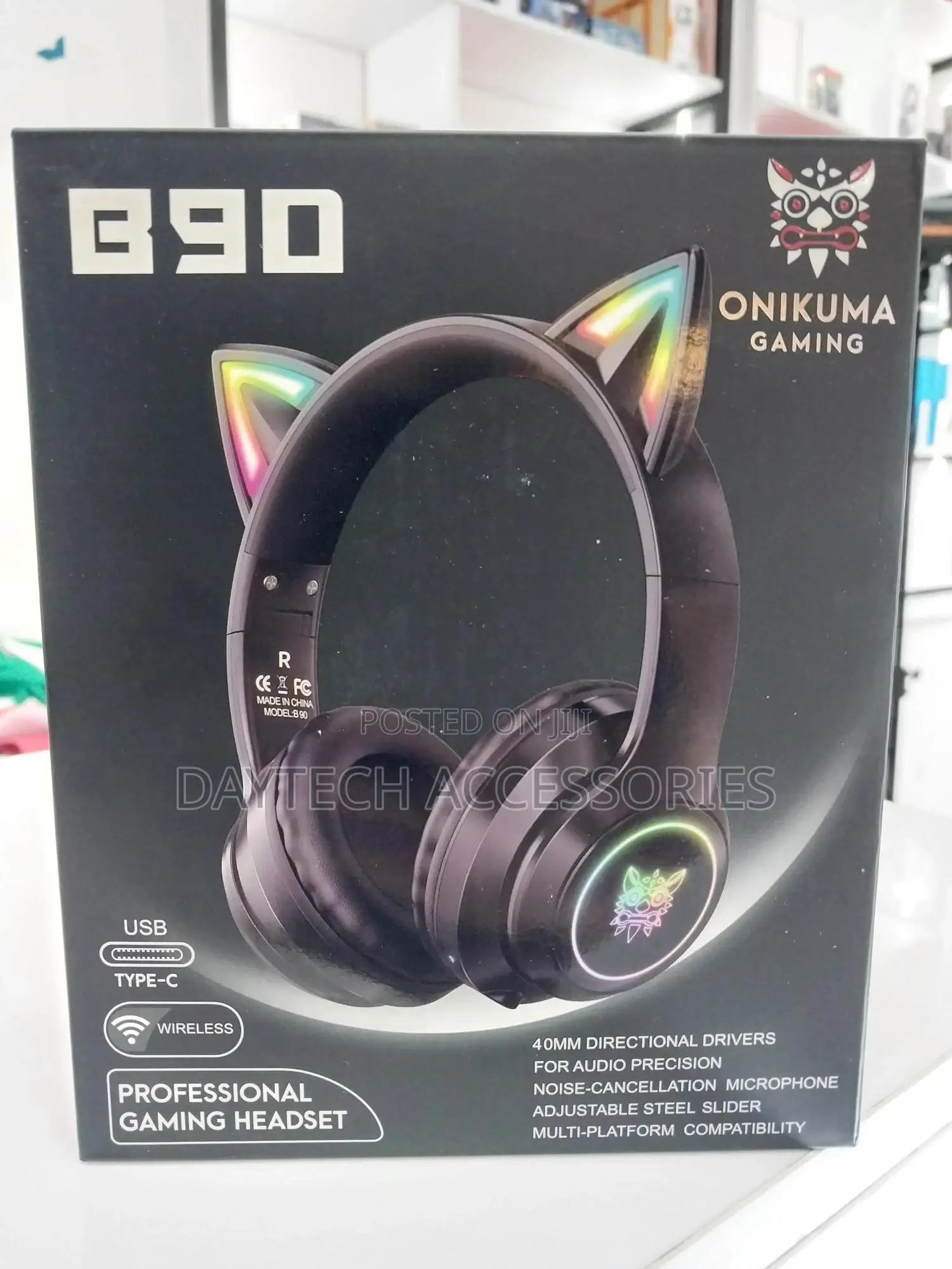 Onikuma B90 RGB Cat Ear Bluetooth 5.0 Wireles Gaming Headset