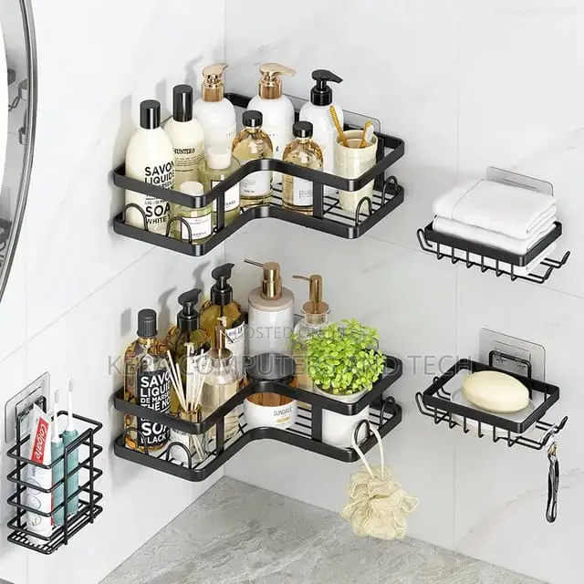 5pcs Set Triangular Shower Caddy Shelf/Bathroom Organizer