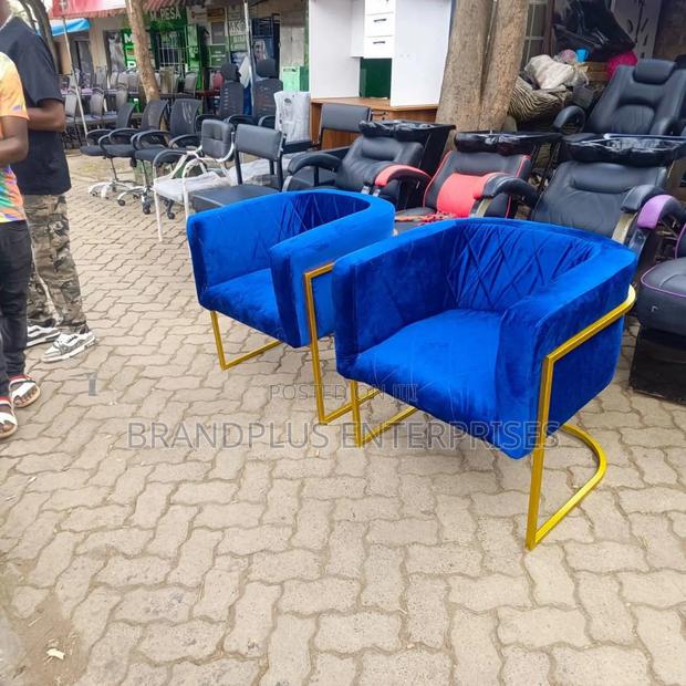 Blue Velvet Accent Styling Seat - main view