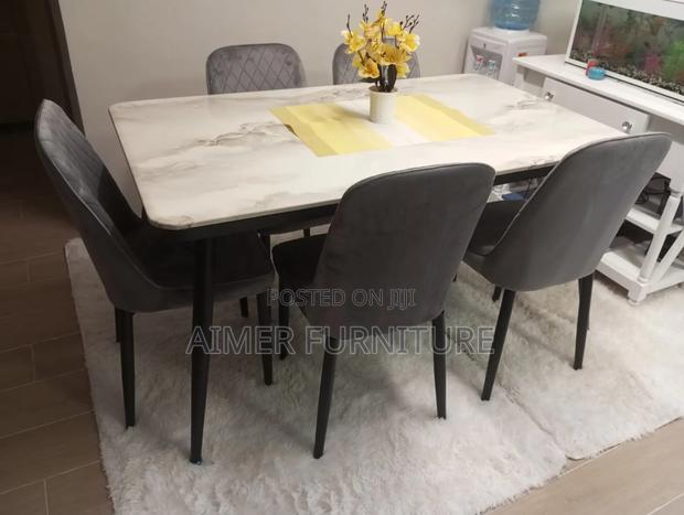 Six Seater Marble Dining Table