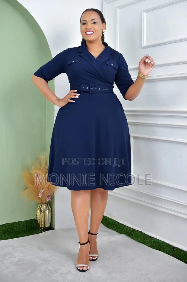 Navy Blue Breastfeeding Friendly Dress