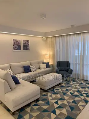 6 Seater L Set With a Wing Chair and a Puff