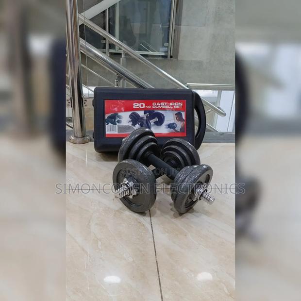 20kg Cast Iron Dumbell Set With Case - main view