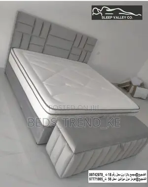 5 by 6 Modern Bed With an Ottoman