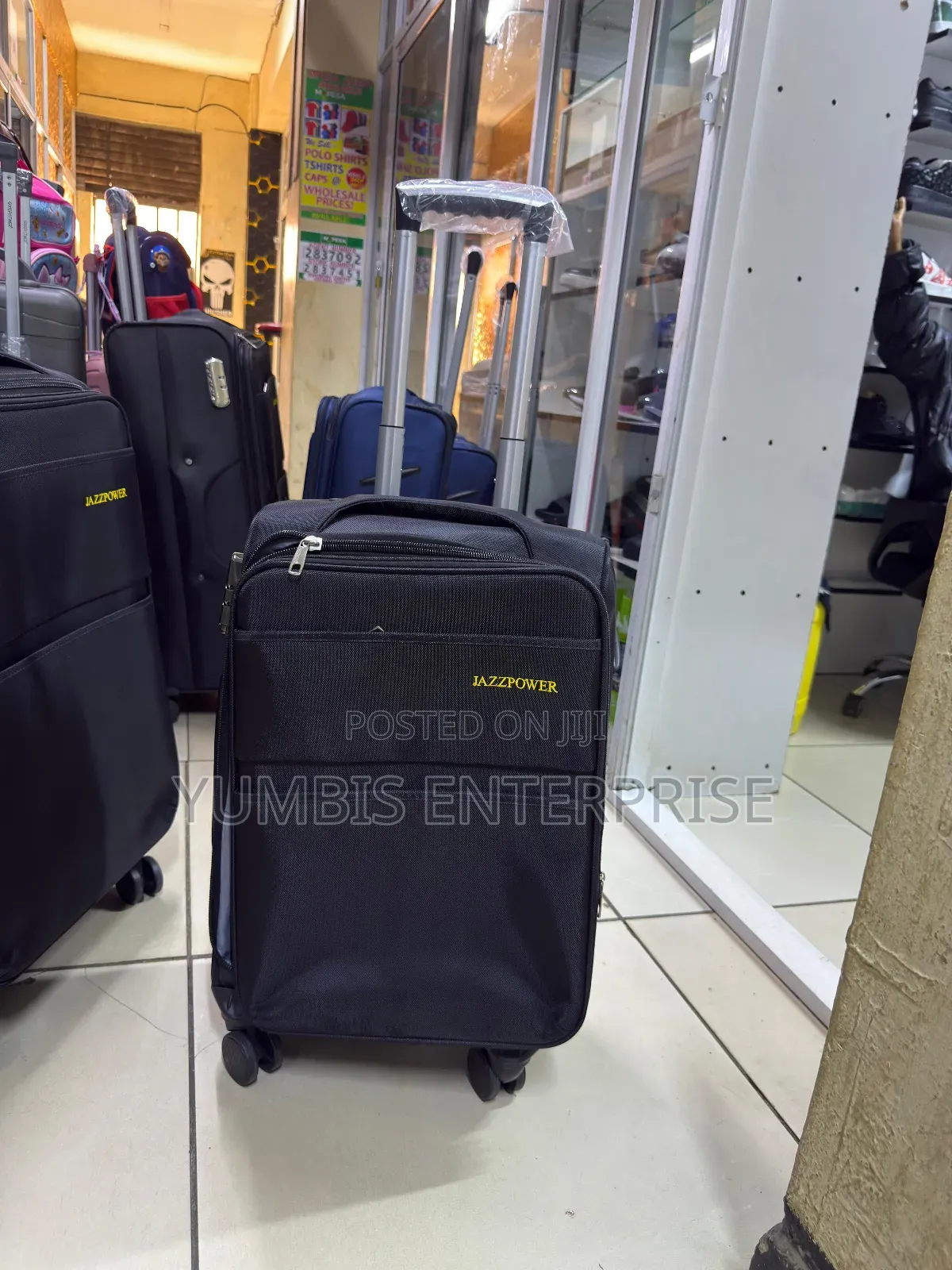 Black Small Size at Fabric Material Suitcase Luggage Bag