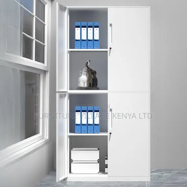 Cabinets: Contemporary Style 4-Swing Door Storage Cabinet