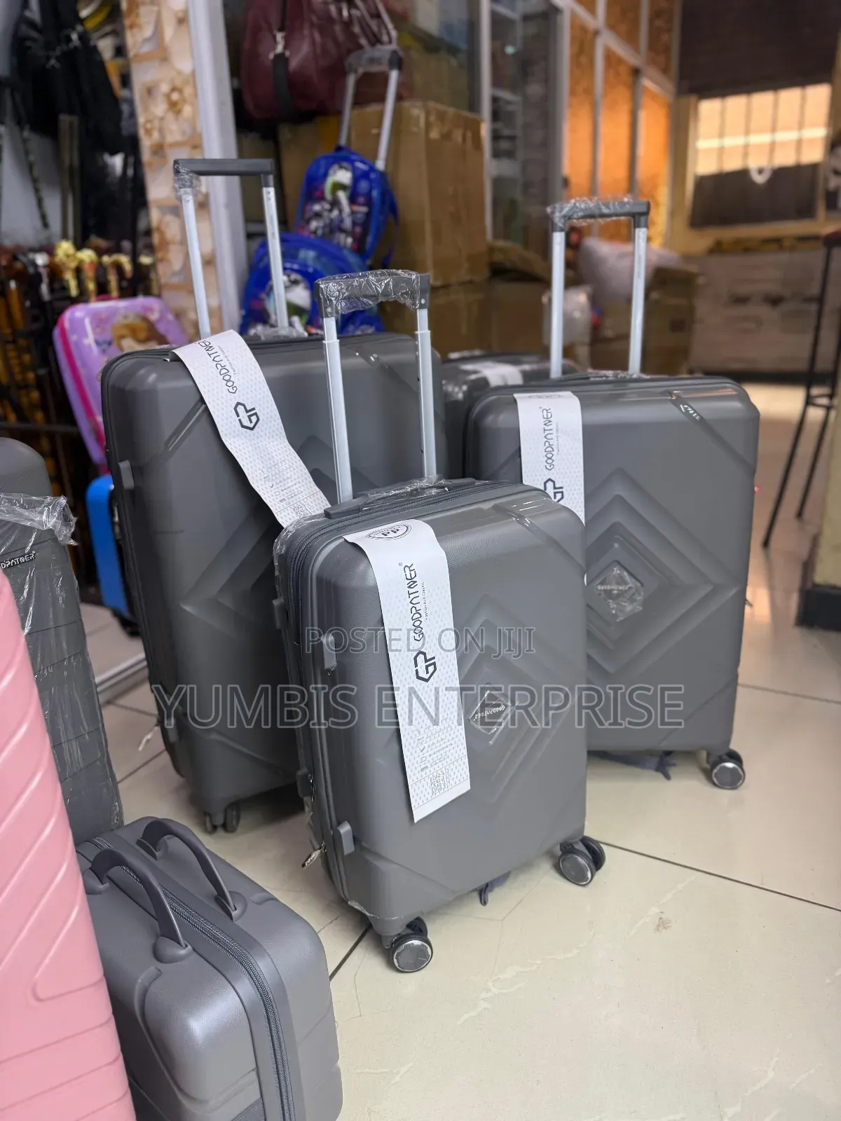 3 in 1 Dark Grey Suitcase Sets Rubber (72cm,66cm,56cm Height