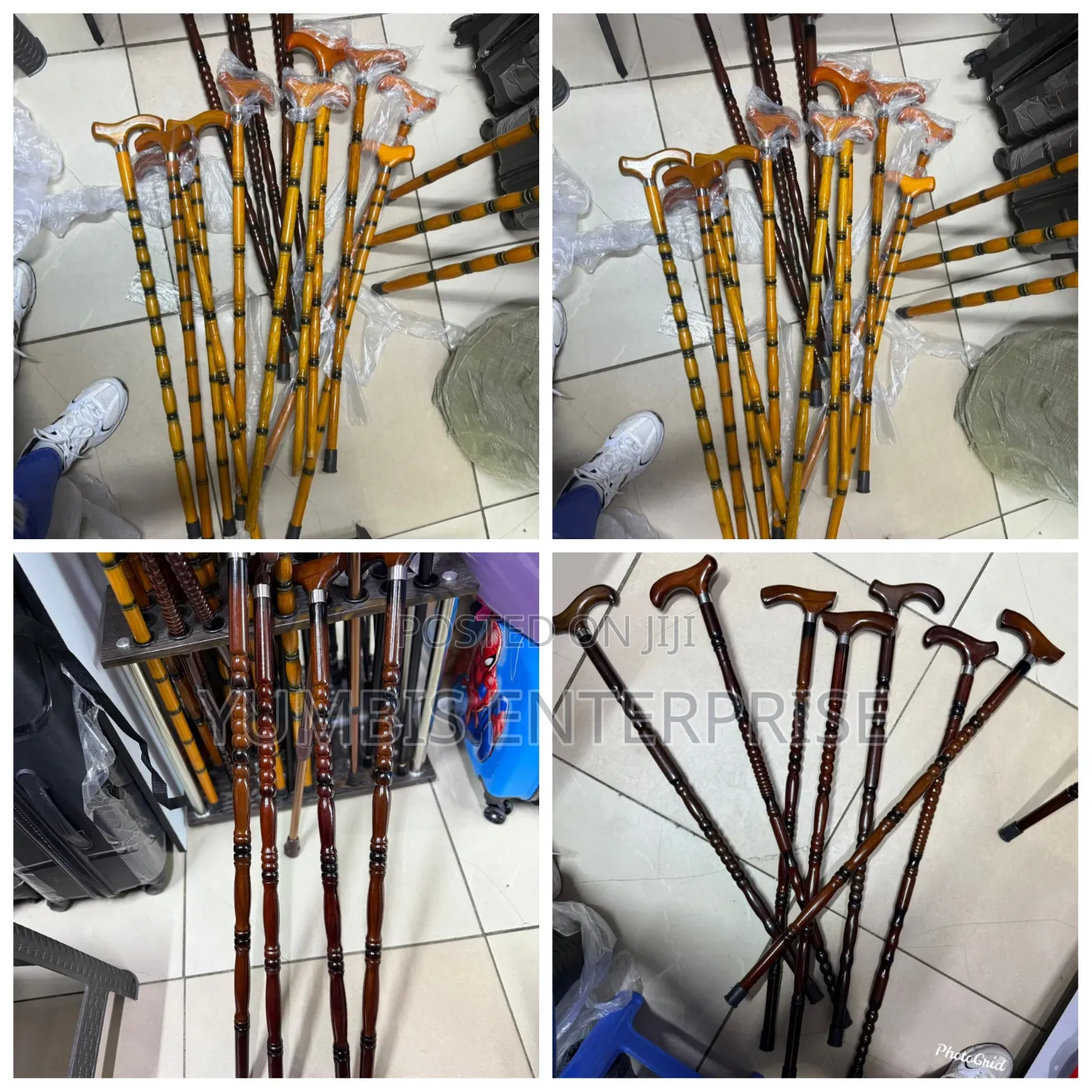 Gold/Light Brown Wooden Stylish Walking Stick