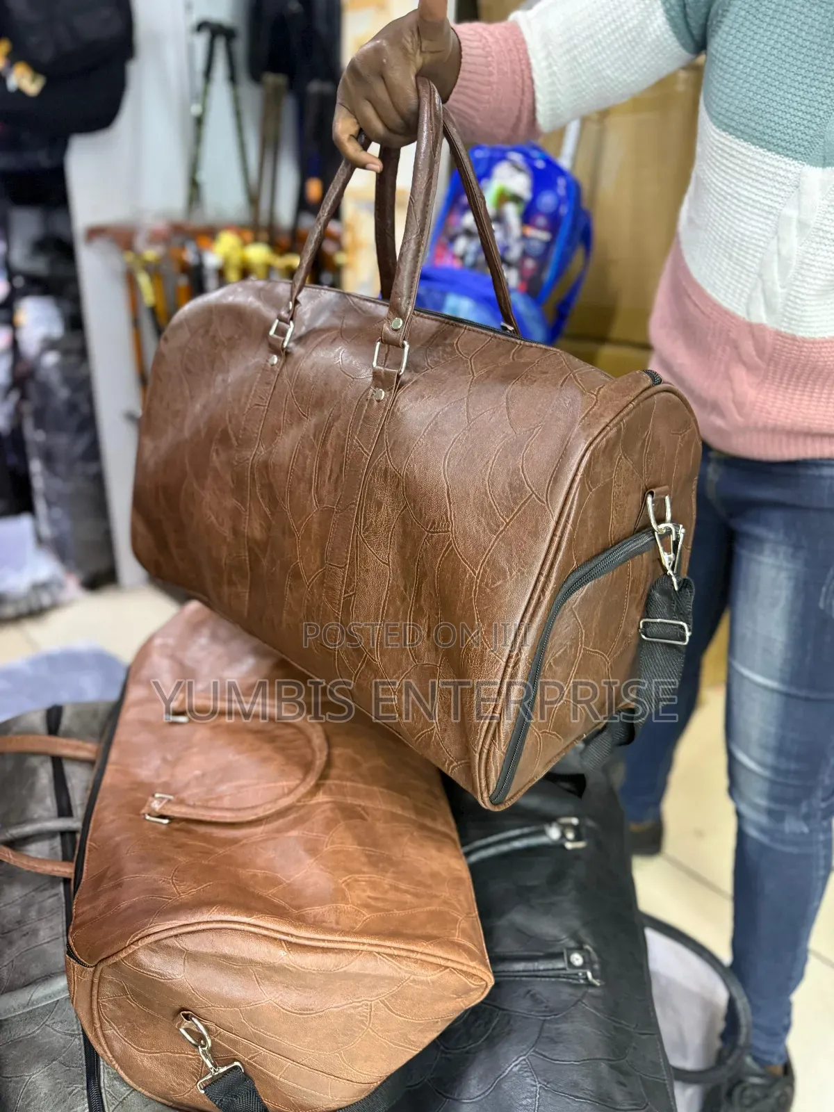 Pu Leather Gym/Leather Travel Bag in Quality Material 1400