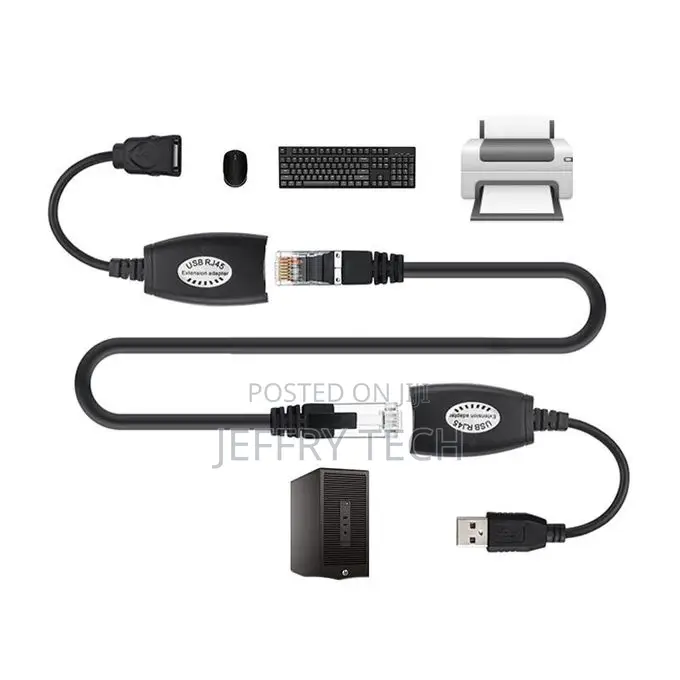1 Pair Usb 2.0 to Rj45 Lan Ethernet Cable Extension Adapter