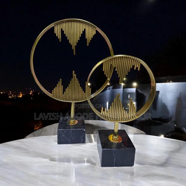 2 Pc Luxury Gold and Black Decor Centre Pieces