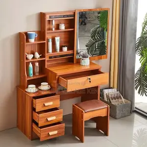 Dressers: Wood Brown Elegant Dressing Table Vanity