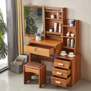 Dressers: Wood Brown Elegant Dressing Table Vanity