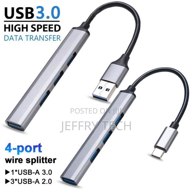 Usb Extension Hub 4 Ports Expander Usb3.0 Otg Type C Hub Mul - thumbnail 2