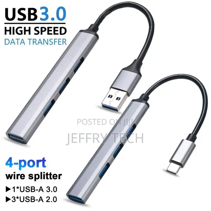Usb Extension Hub 4 Ports Expander Usb3.0 Otg Type C Hub Mul